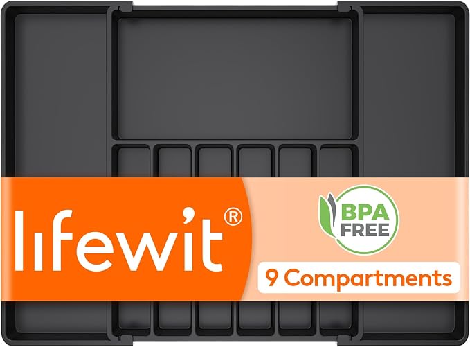 Lifewit Silverware Drawer Organizer, Expandable from 16.9 to 30 inches by Lifewit