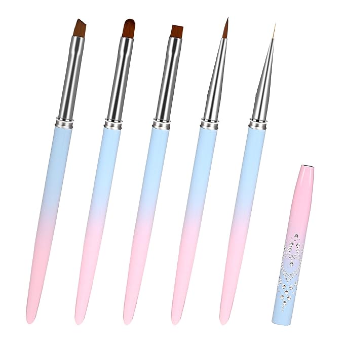 5Pcs Nail Polish Clean Up Brush Set, Manicure Nail Art Polish Remover Brush by Sliverdew