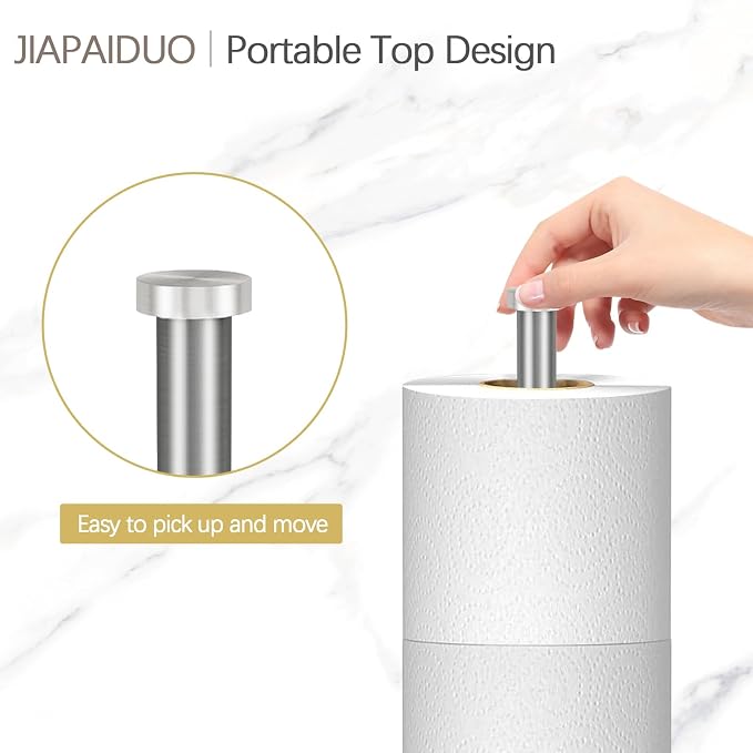 Toilet Paper Holder Stand with Reserve Function, Brushed Nickel Toilet Roll - Image 3