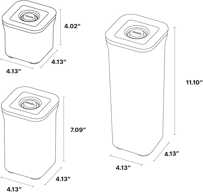 VAKUEN Premium Airtight Food Storage Containers, Square-S 3PC-SET, Smart - Image 8