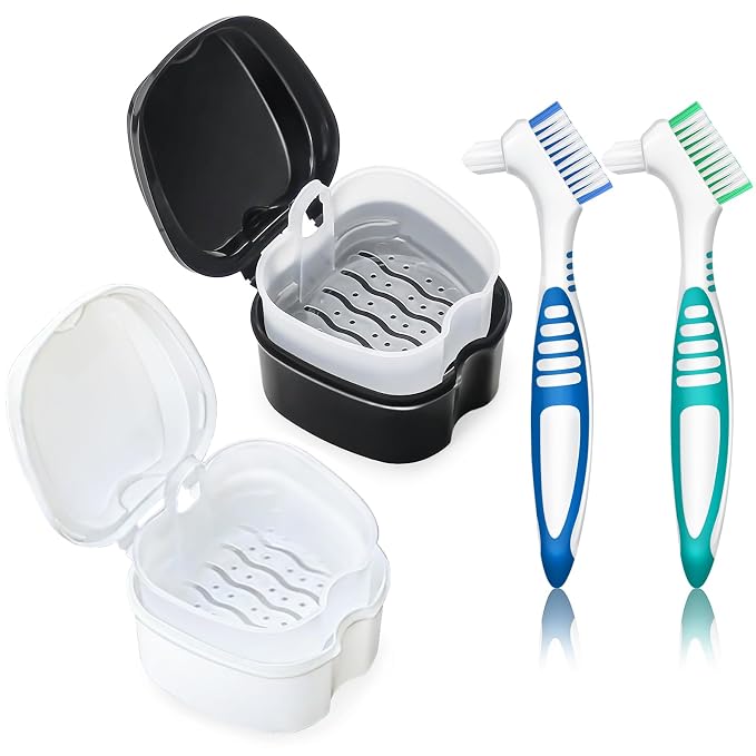 Denture Bath Case Retainer Cleaner Case by EZEELAI