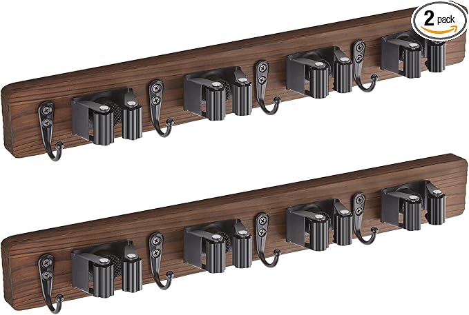 2 Pack Mop Broom Holder Wall Mount by OUTNILI
