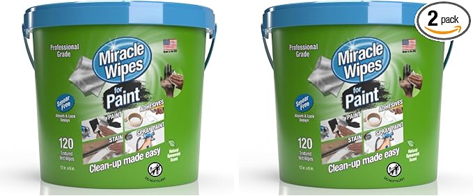 MiracleWipes for Paint Prep & Cleanup, Remove Tough Grime Build-Up, Wet Paint by MiracleWipes