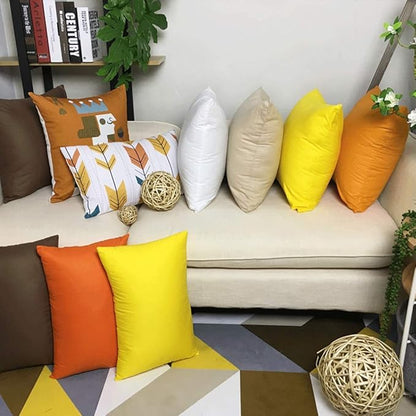 Thmyo 4-Pack 100% Cotton Comfortable Solid Decorative Throw Pillow Case Square Cushion Cover Pillowcase Sublimation Blank Pillow Covers Thanksgiving DIY Throw Pillowcase for Sofa(24x24inch/60x60cm)