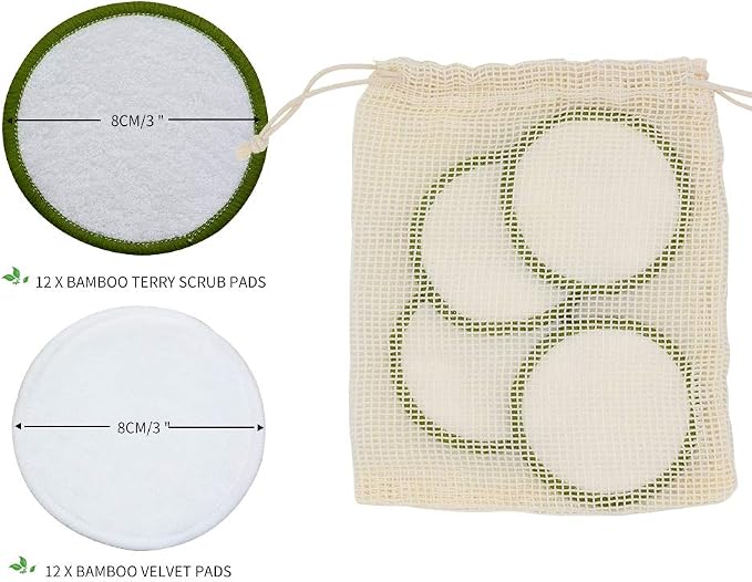 Chloven Reusable Makeup Remover Pads 24 Pack - Image 3
