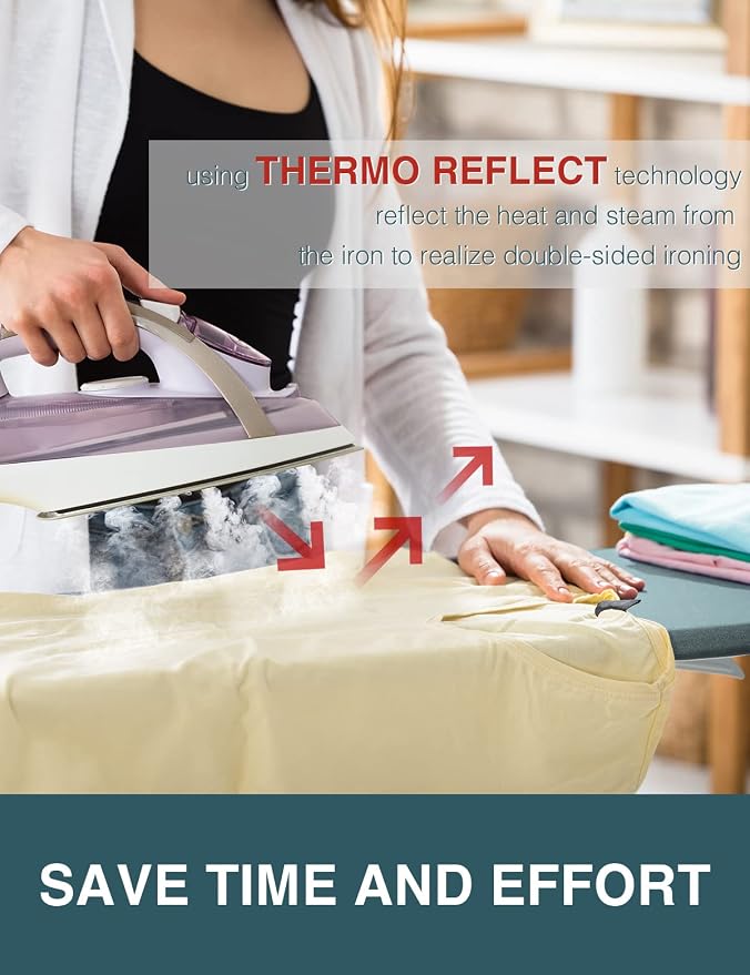 Extra Wide Ironing Board Cover and Pad, 18X49 Reflective Silicone Ironing Board - Image 2