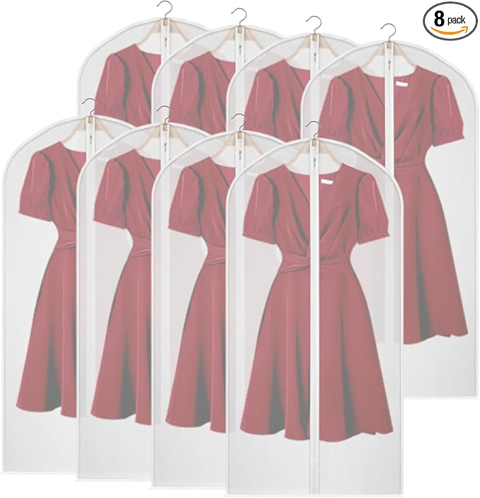 Kntiwiwo Clear Garment Bags for Closet Storage Suit Bag Set of 8 Hanging by Kntiwiwo