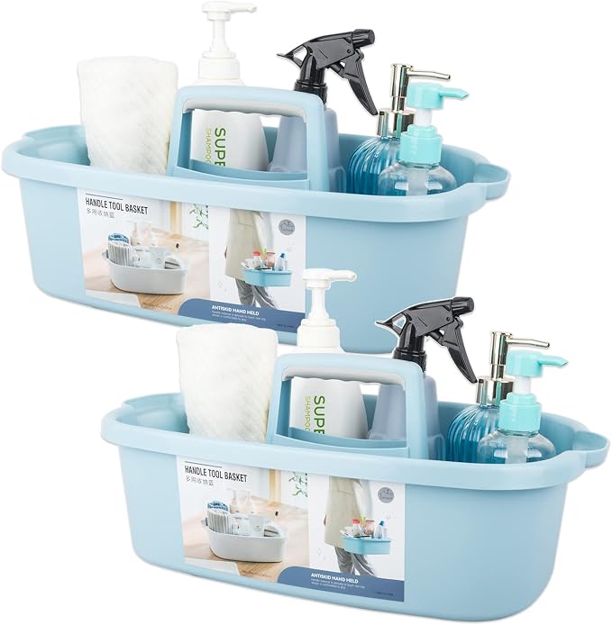 Large Cleaning Supplies Caddy Portable Shower Basket Supply Organizer by JiatuA