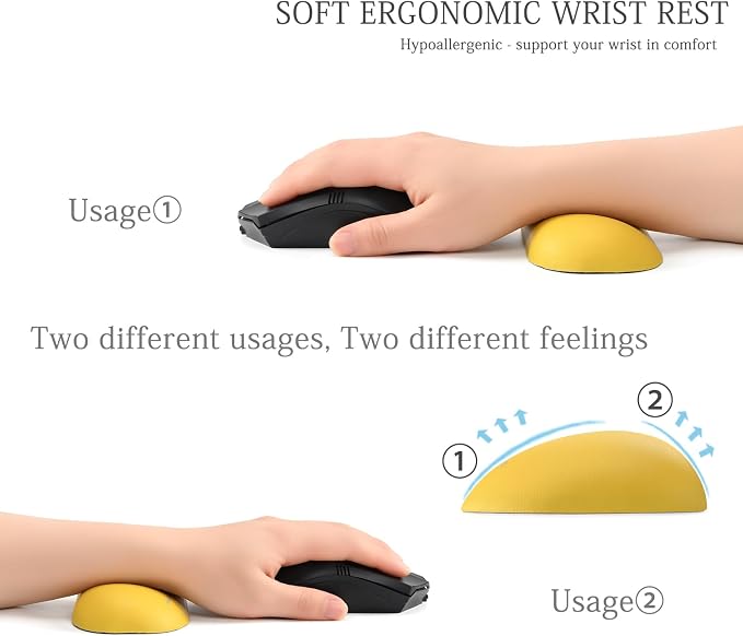 UnivoColors Design-Wave Wrist Rest, Artificial Sheepskin+Memory - Image 2