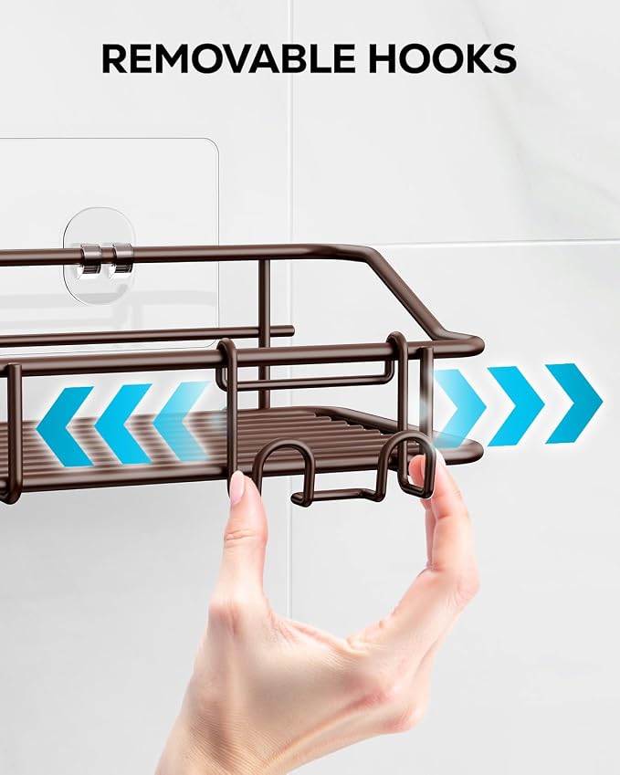 Nieifi Shower Caddy Shelf Storage Rack Adhesive Without Drilling Stainless Steel - Image 5