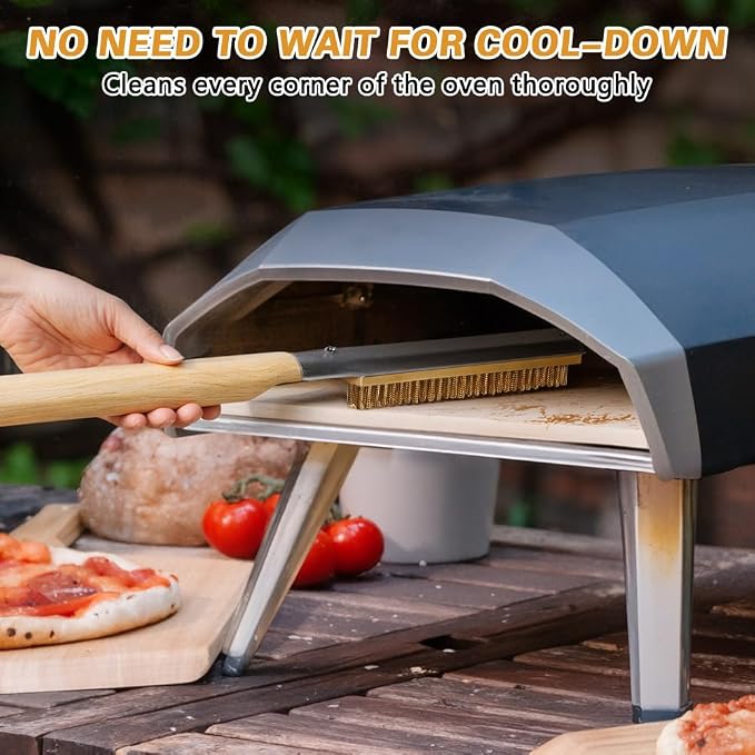 Pizza Oven Brush, BBQ Grill Cleaning Brush Non Scratch Heat Proof Brass Bristles - Image 8