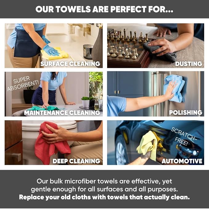 12" x 12" Microfiber Cleaning Cloths - Image 5