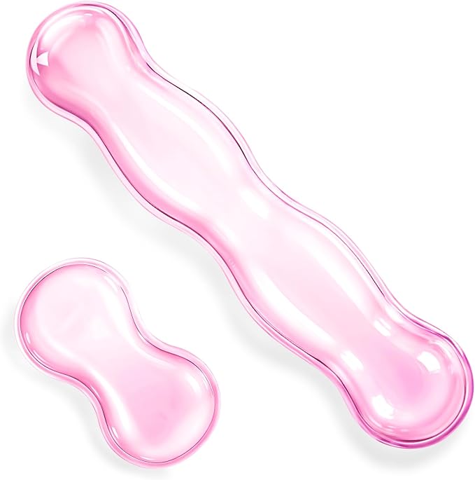 Ergonomic Gel Wrist Rest Set Anti Slip Silicone Keyboard and Mouse Pad Clear by Unknown