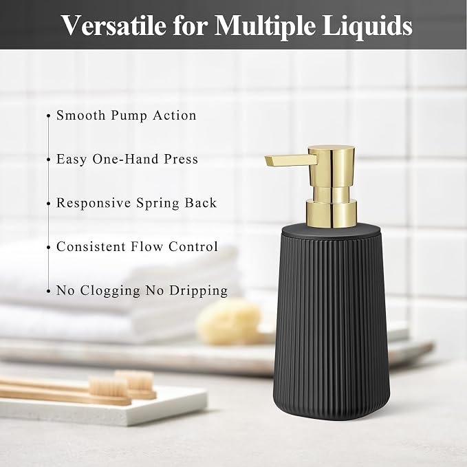 Black and Gold 2 Pack Hand Soap Dispensers - Image 4