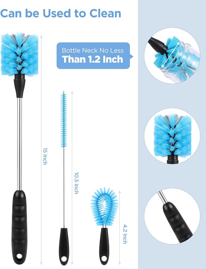 EasyAcc Water Bottle Cleaner Brush, 3 Pack 15 Inches Straw Brush Cleaner - Image 6