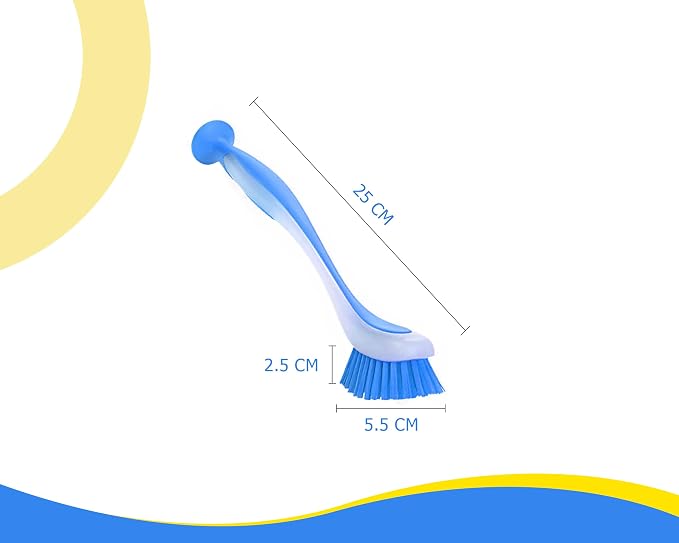 Zuvo Plastic Long Handled Scrubbing Suction Cup, Durable Bristles, Dish Washing - Image 4