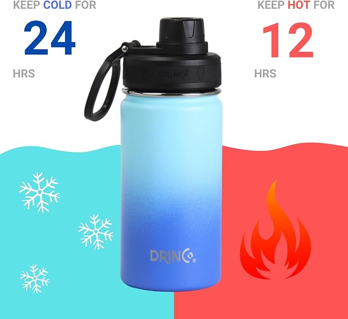 DRINCO Stainless Steel Water Bottle Spout Lid Vacuum Insulated Double Wall - Image 4