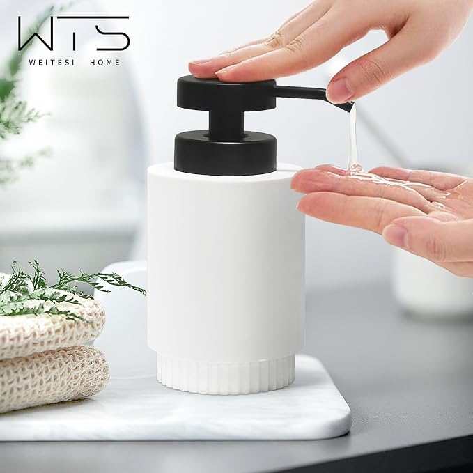 Resin Soap Dispenser for Bathroom, Hand Lotion Liquid Dispenser Easy-to-Press - Image 7