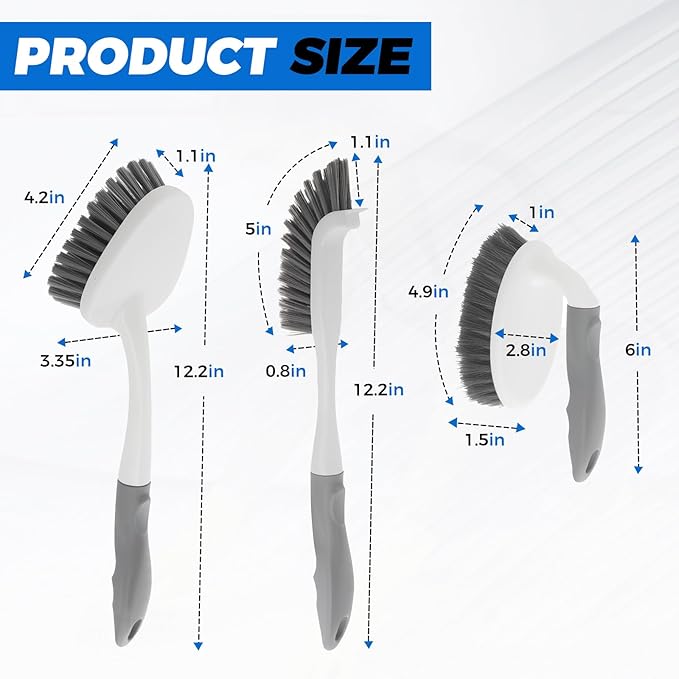 3 Pack Heavy Duty Scrub Brush Set - Image 6