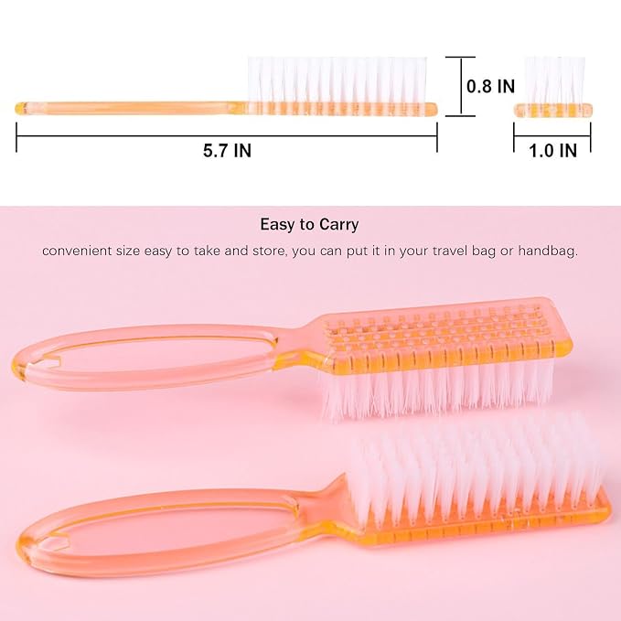 6 PCS Handle Grip Nail Brush, Hand Fingernail Cleaner Brush Manicure Tools - Image 3