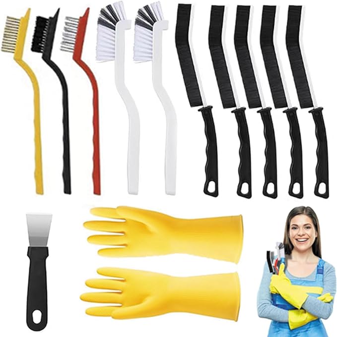 Crevice Cleaning Brush，12Pcs Multifunctional Hard Bristle Cleaning Tool by Unknown