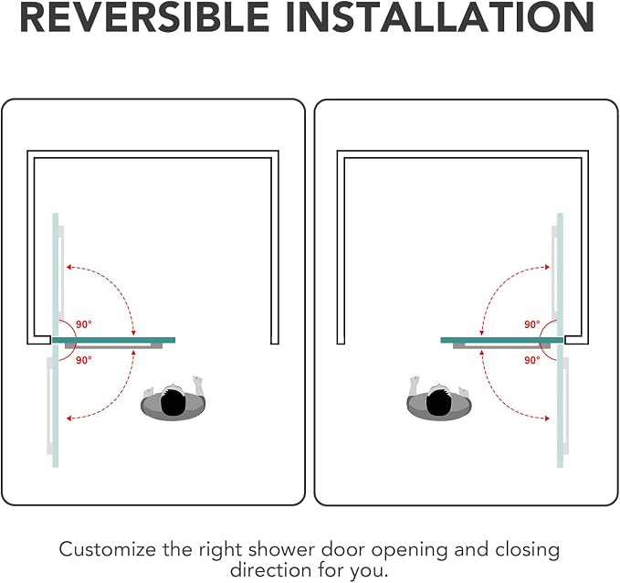 Sunrosa Pivot Tub Door 34"×58", Folding Bathtub Shower Door - Image 6
