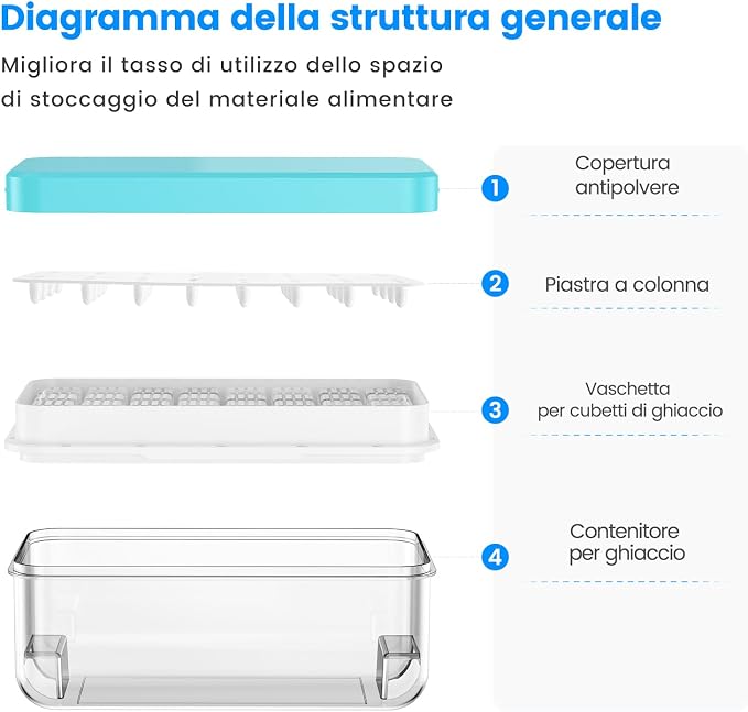 Ice Cube Tray with Lid and Bin, Ice Trays - Image 7