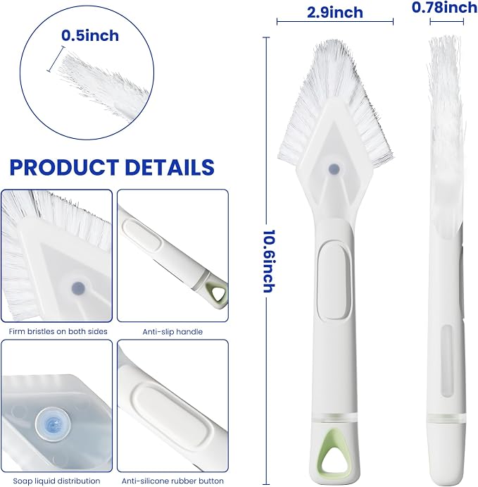RIMAY Hard Bristle Crevice Cleaning Brush - Image 4