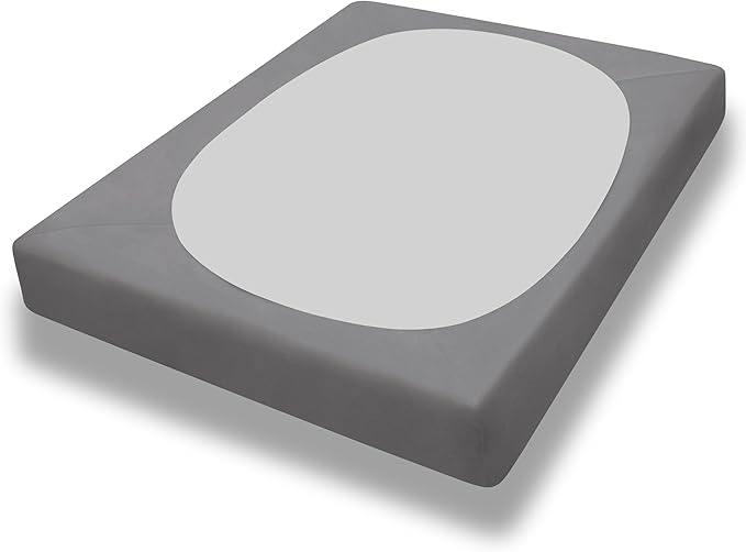 PureFit Stretchy Box Spring Cover King - Elastic Fitted Box Spring Wrap Around 4 Sides, Wrinkle & Fading Resistant Fits King and C-King Size Beds, Light Gray