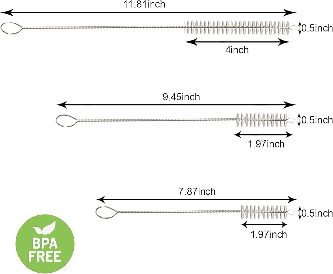 6Pcs Straw Cleaner Brush, 3-Size Extra Long Drinking Straw Cleaning Brush - Image 2