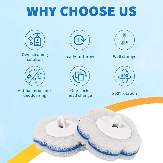 48 Count Disposable Toilet Brush Refill Pads, Disposable Toilet Bowl Wand - Image 6