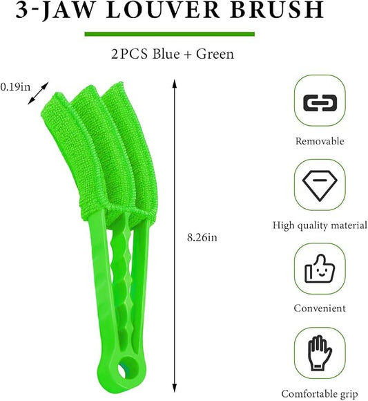 2 PCS Blind Cleaner Duster Tool, Window Venetian Hand-held 3 Arm Dusting - Image 2