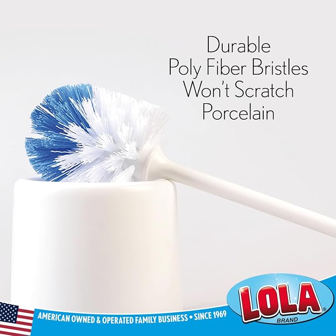 LOLA Classic Toilet Brush, Durable Fiber Stiff Bristles, Compact Size, - Image 4