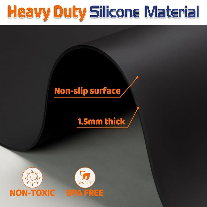 Warome Silicone Mat, 78.7”x 23.6” Heat Resistant Mats - Image 4
