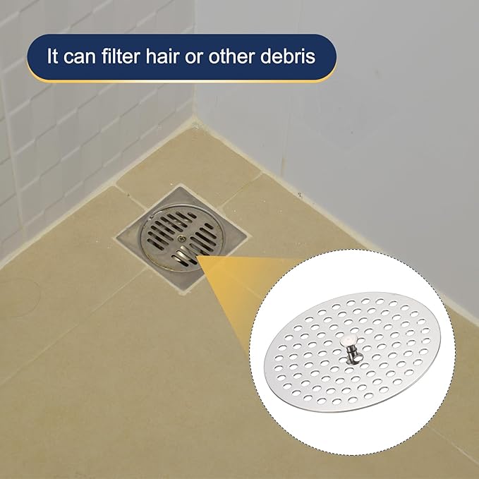 uxcell Shower Drain Hair Catcher, 3.7 inch Stainless Steel Round Floor Drain - Image 4