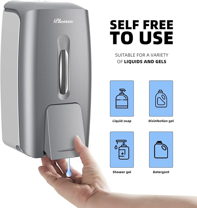 Soap Dispenser Wall Mount Adhesive Commercial Soap Dispenser 800ml No Drill - Image 2