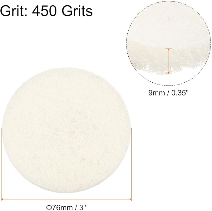 HARFINGTON 12pcs Scrubber Scouring Pads 450 Grits 3 Inch Drill Power Brush Hoop - Image 2