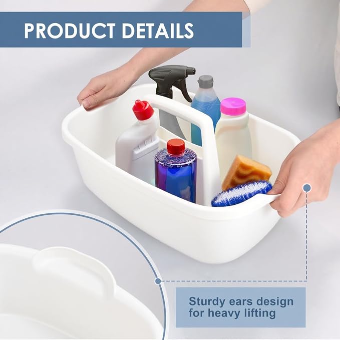 Cleaning Supplies Caddy with Handle, Portable Shower Caddy Organizer Plastic - Image 4