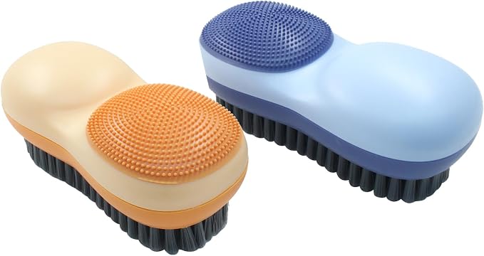 Hitefu 2 Pack Double Sided Laundry Stain Brush by Hitefu