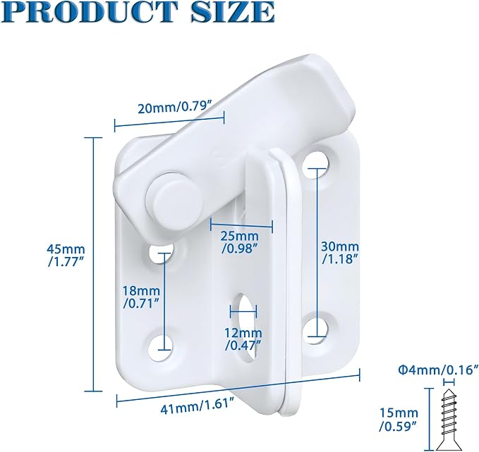 Alise Flip Latch, Gate Latches Slide Bolt Latch Safety Door Lock Catch - Image 2