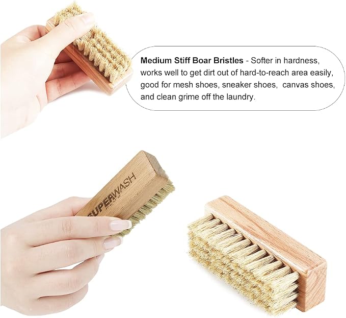 Sneaker Shoe Cleaner Brushes, Boar Bristles Wooden Cleaning Brush Cleans Dirt - Image 6