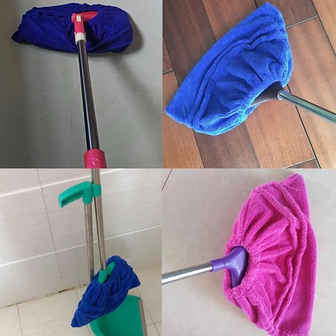 2 Pack Broom Pads to Baseboard Cleaner Tool Sweep Broom Cloth Cover Reusable - Image 7