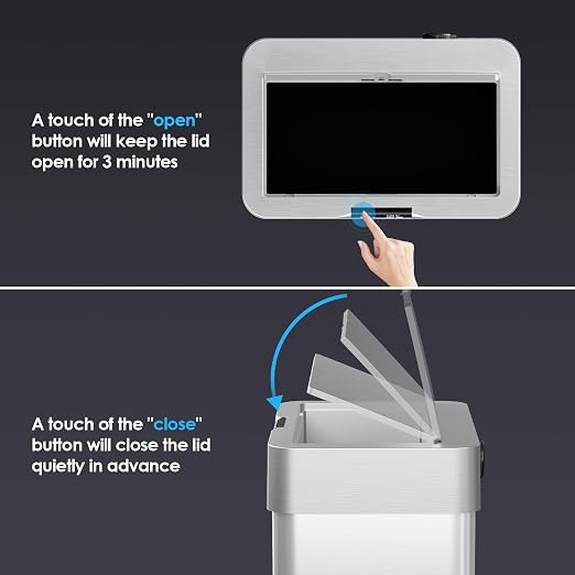TLSUNNY 16 Gallon Motion Sensor Trash Can, Touchless Automatic Garbage Can - Image 3