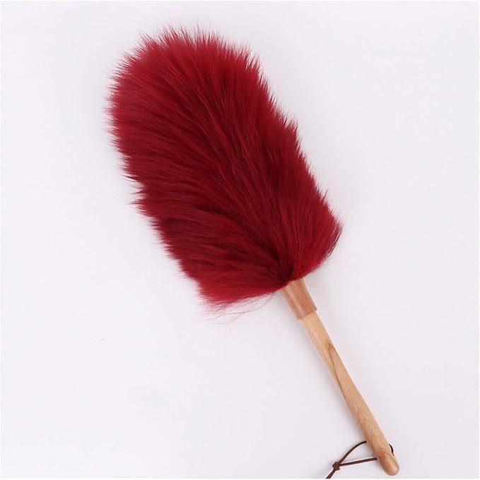 Pure Lambs Wool Duster with Wood Handle, Fluffy Lambswool Duster, Thicken by Unknown