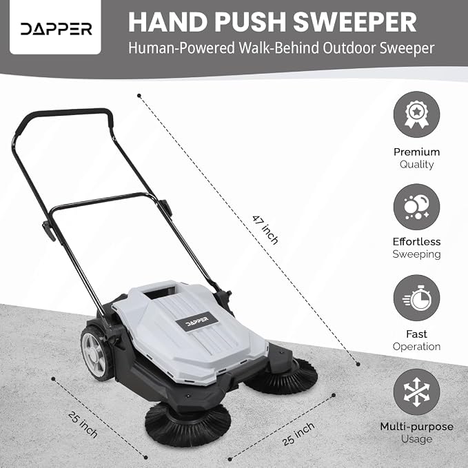 Walk-Behind Outdoor Hand Push Floor Sweeper - Image 6