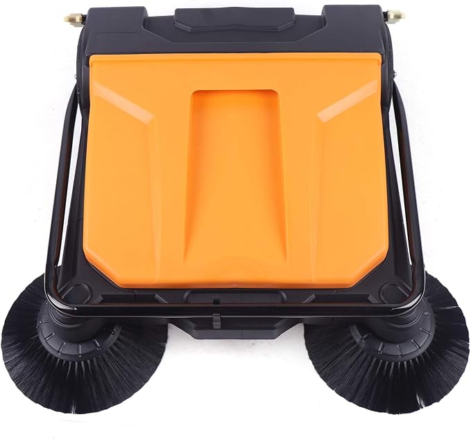 Hand Push Floor Sweeper, 26 Inch Walk-Behind Outdoor and Indoor Push Carpet - Image 7
