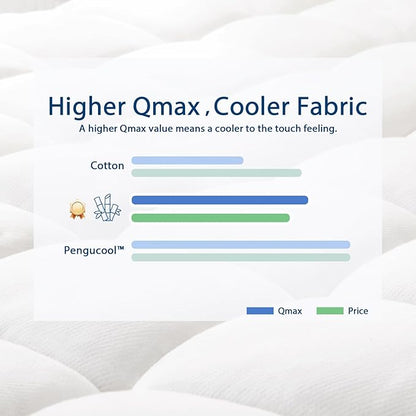 ELEMUSE Queen Cooling Bamboo Viscose Mattress Topper for Back Pain, Extra Thick Mattress Pad Cover, Plush Soft Pillowtop with Elastic Deep Pocket, Overfilled Down Alternative Filling