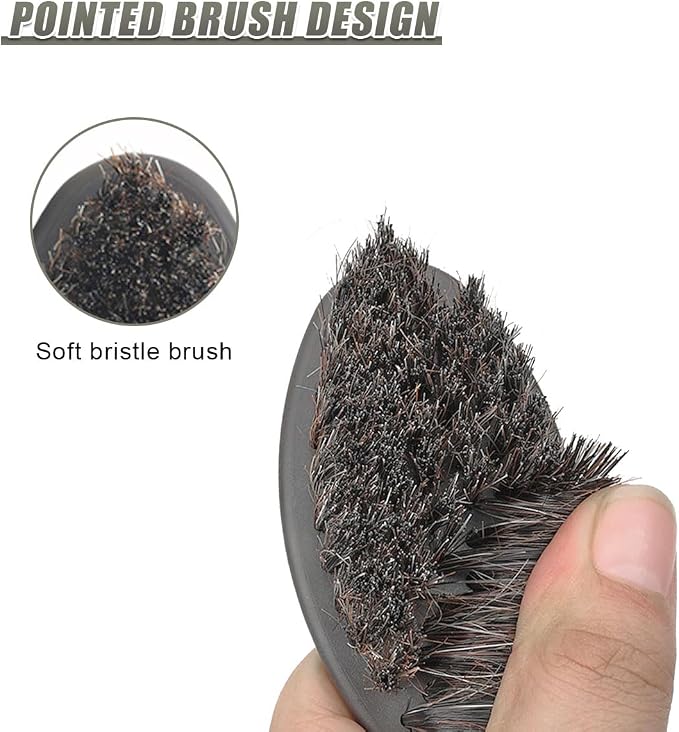 Soft Horsehair Bristle Leather Cleaning Brush - Image 4