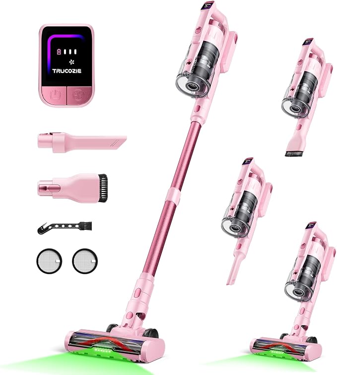 Cordless Vacuum Cleaner for Home, Upgraded 60Kpa Powerful Suction Pet Hair by TrucozieHome