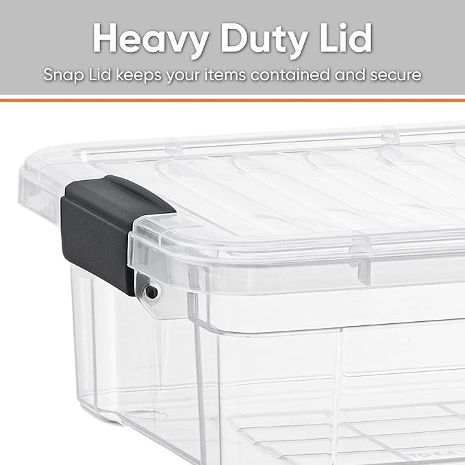 Superio Storage Bins with Lids- 2 Pack, 4.5 Qt Clear Boxes - Image 3